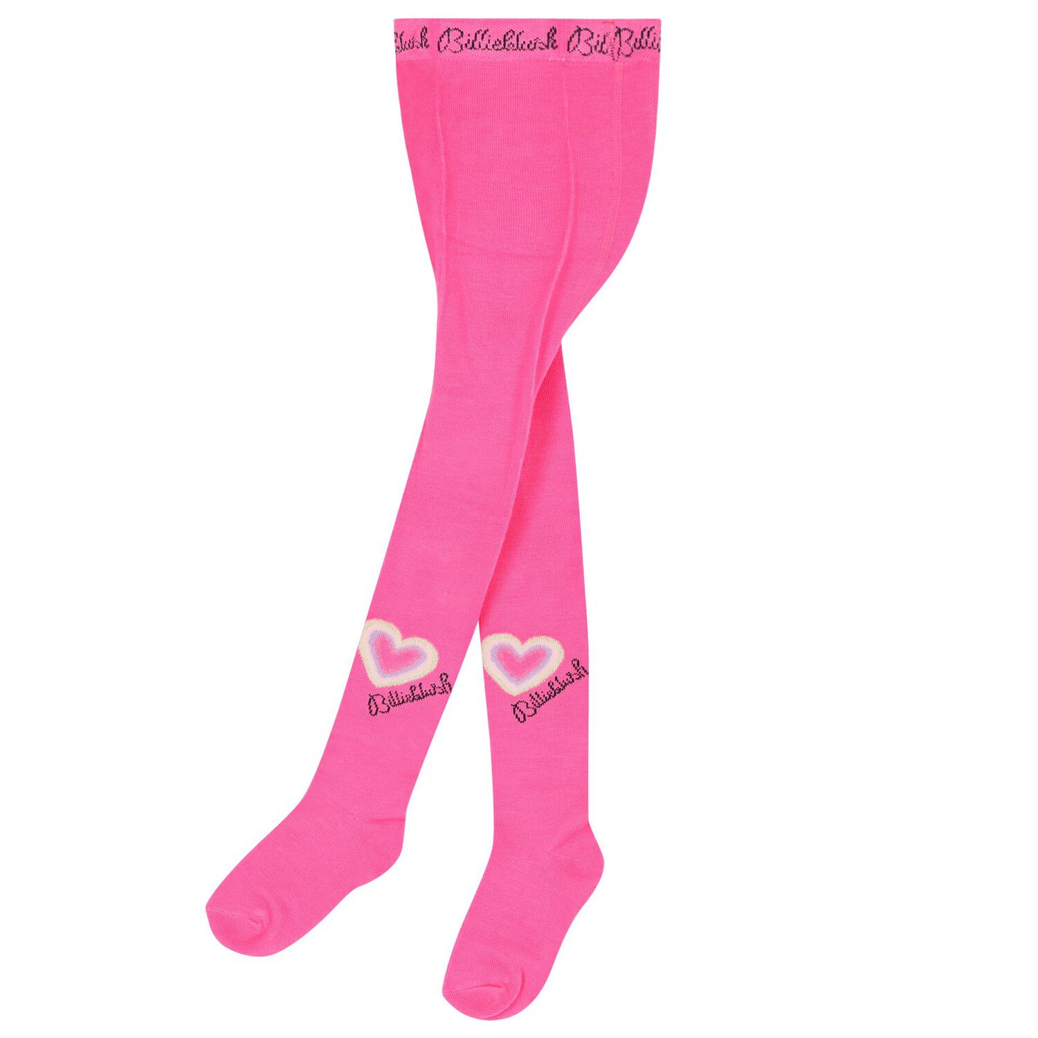 Girls Pink Logo Heart Tights, 1, hi-res image number null