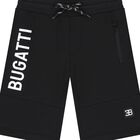 Boys Black Logo Shorts, 1, hi-res