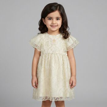 Younger Girls Gold Logo Dress