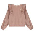 Girls Pink Ruffled Blouse, 1, hi-res