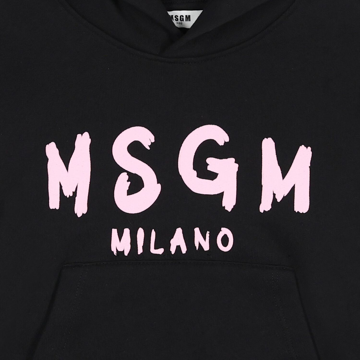 Girls Black & Pink Logo Hooded Top, 7, hi-res