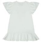 Girls Ivory & Pink Bag Logo Dress, 1, hi-res