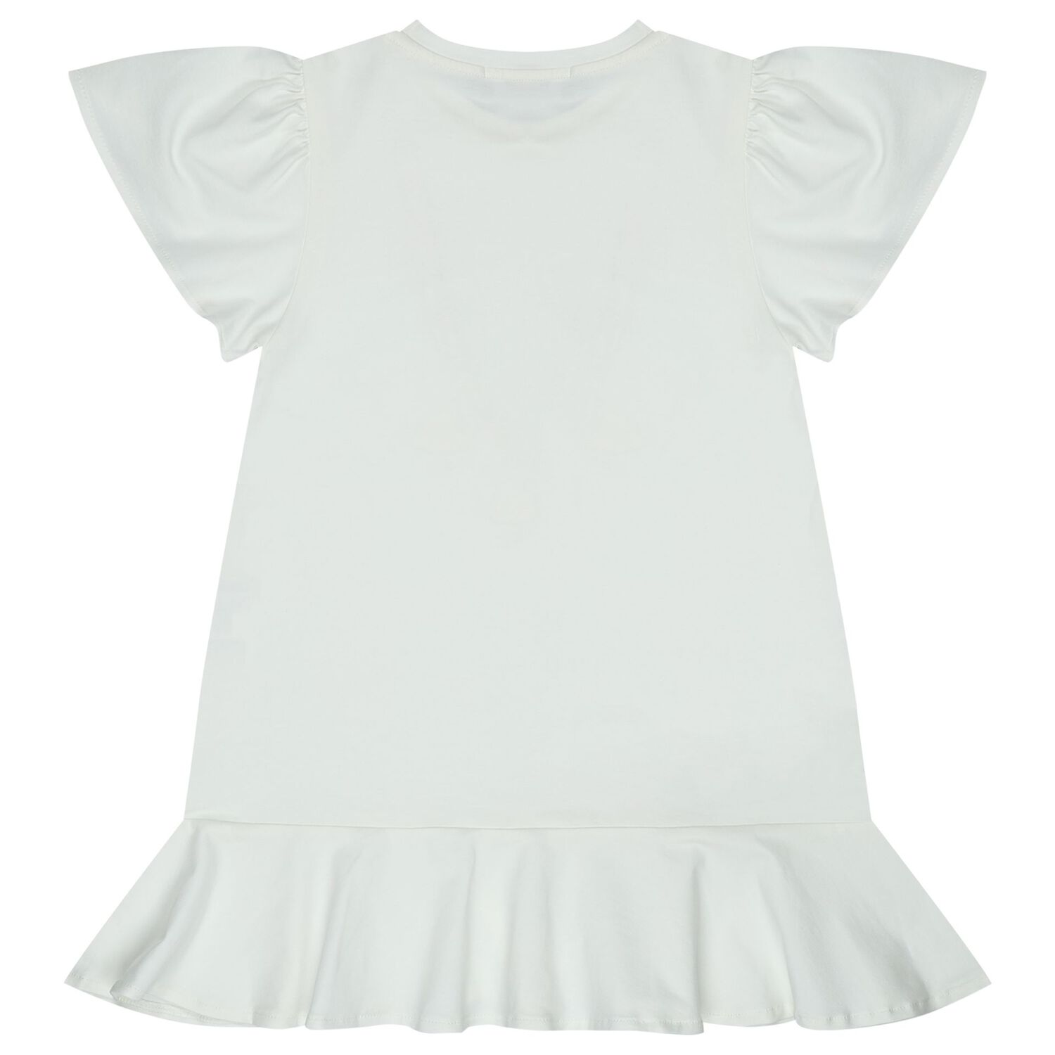 Girls Ivory & Pink Bag Logo Dress, 1, hi-res