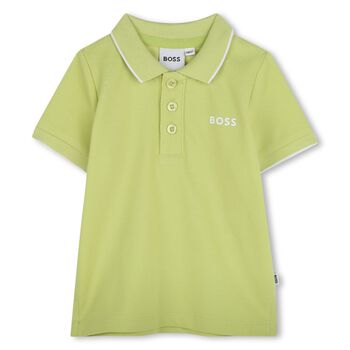 Younger Boys Green Logo Polo Shirt