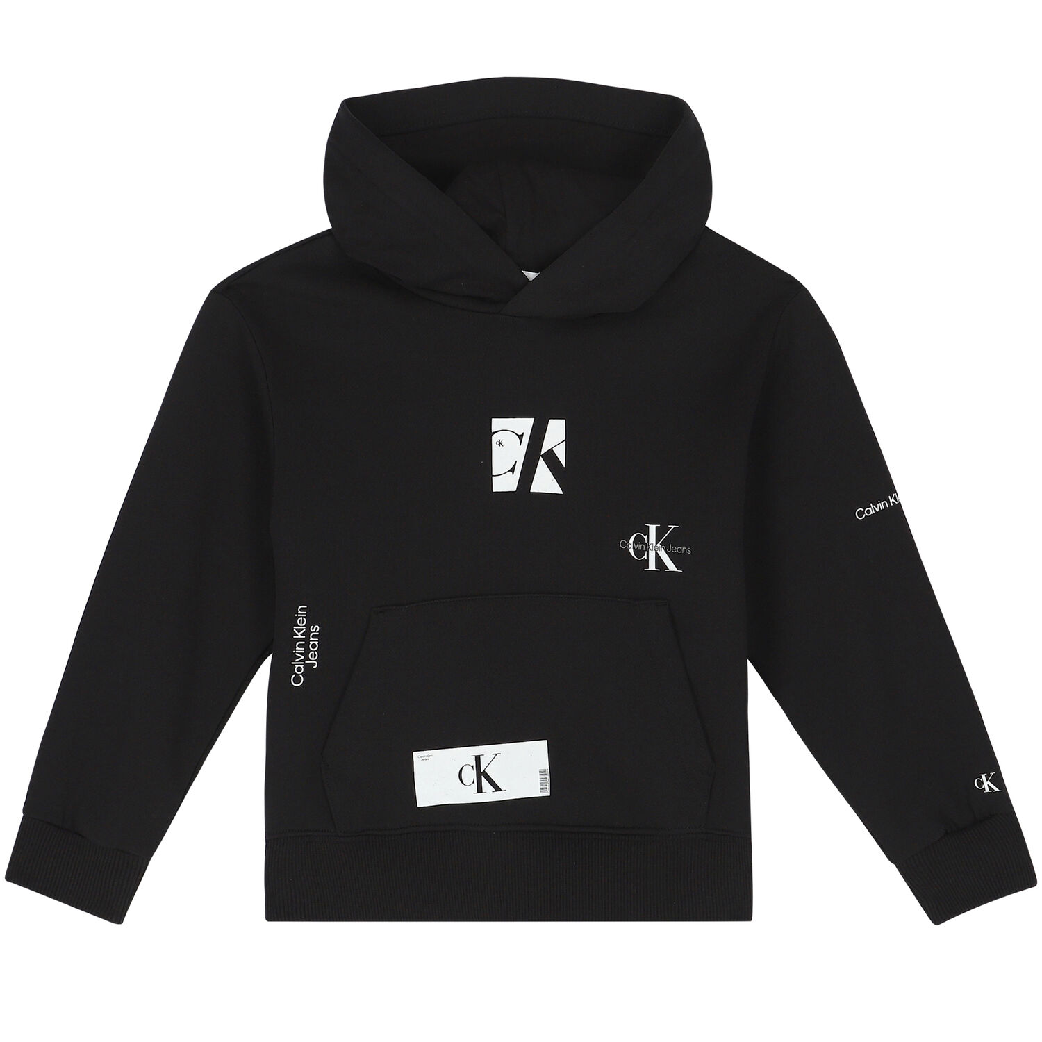 Boys Black Logo Hooded Top, 1, hi-res image number null