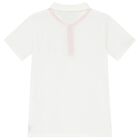 Boys White Logo Polo Shirt, 1, hi-res
