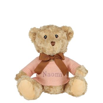 Girls Pink Personalised Teddy Baby Gift Set