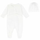Baby White Logo Babygrow Set, 1, hi-res