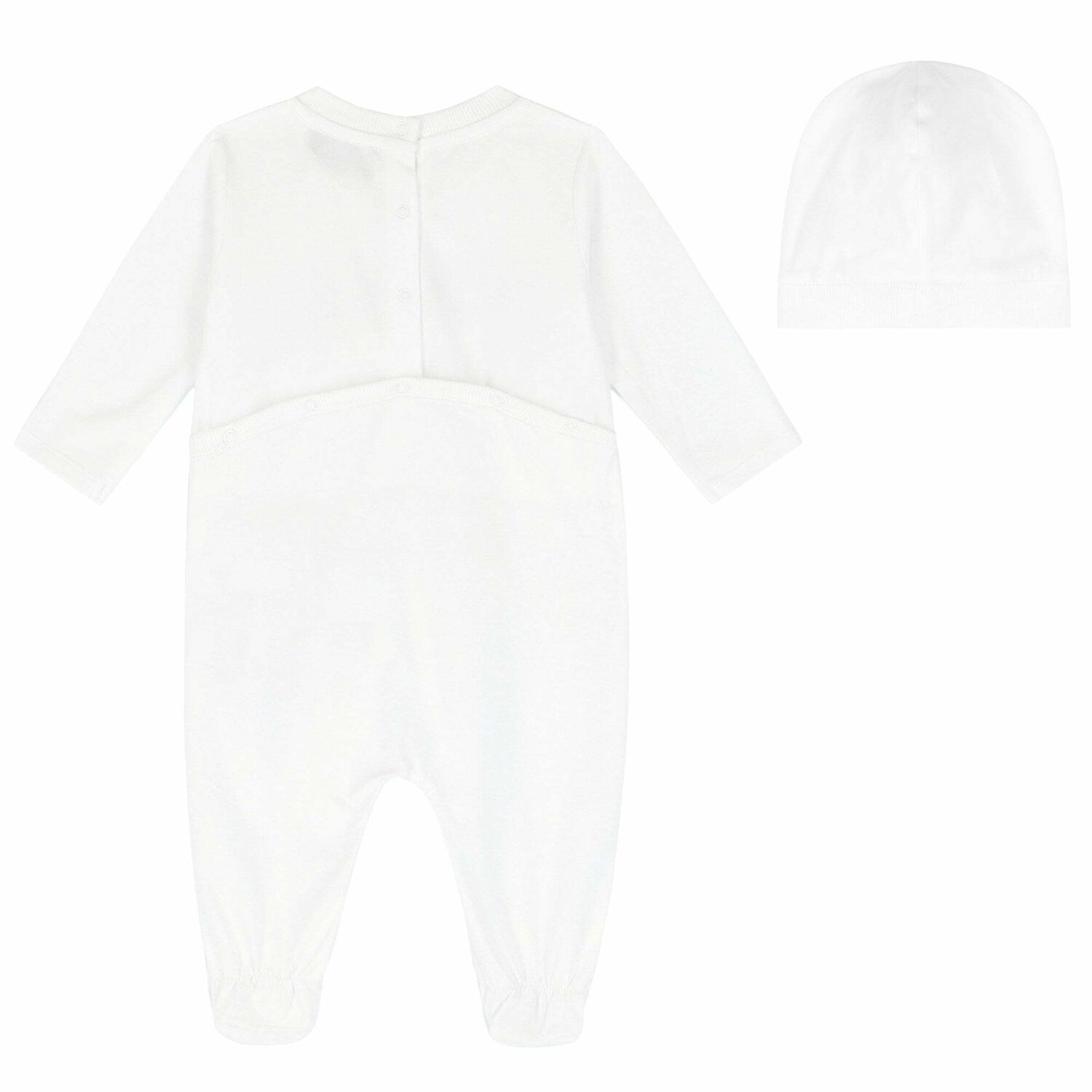 Baby White Logo Babygrow Set, 1, hi-res