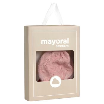 Baby Girls Pink Knitted Hat & Mittens Set
