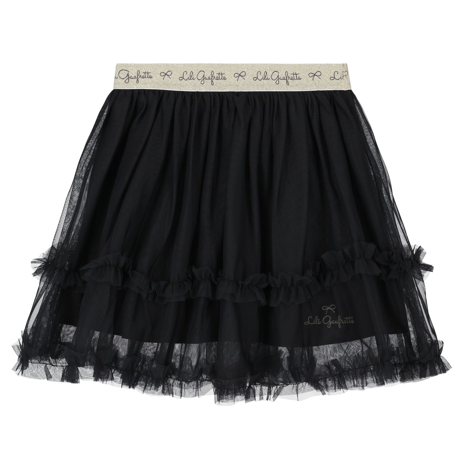 Girls Black Tulle Skirt, 1, hi-res image number null