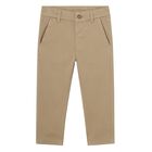 Younger Boys Beige Trousers, 1, hi-res