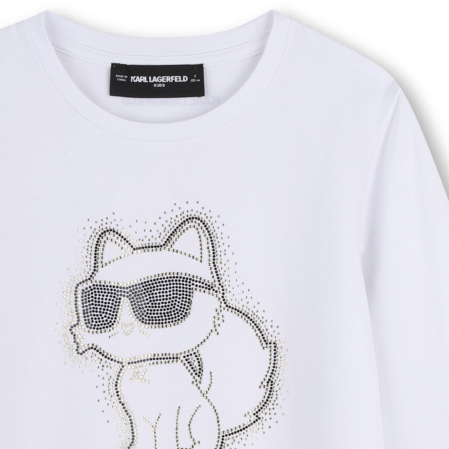 Girls Mini Me White Choupette Long Sleeve Top, 1, hi-res