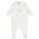 White Logo Babygrow, 2, hi-res