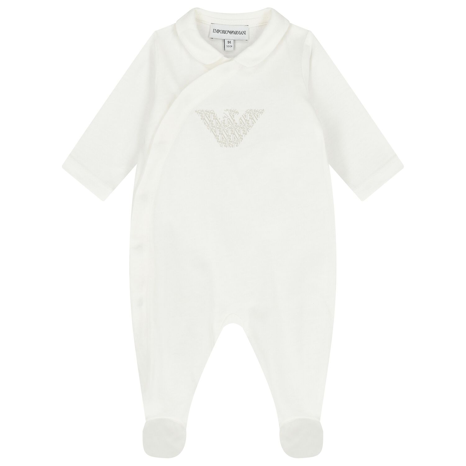 White Logo Babygrow, 2, hi-res