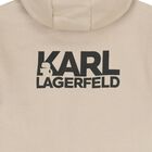 Boys Beige Logo Hooded Top, 1, hi-res