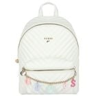 Girls White Logo Backpack, 1, hi-res