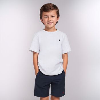 Boys Navy Blue Logo Shorts