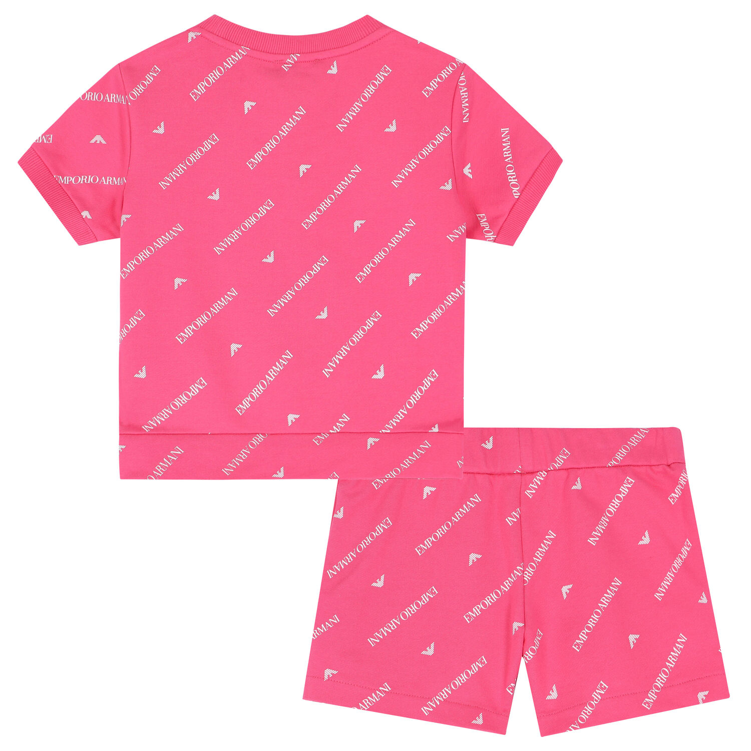 Girls Pink Logo Shorts Set, 1, hi-res
