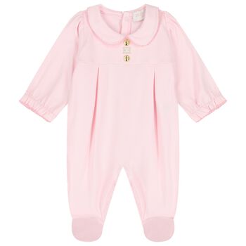 Baby Girls Pink Logo Babygrow
