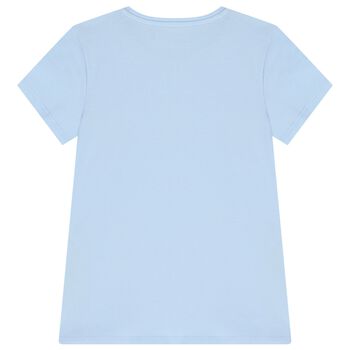 Girls Blue Logo Floral T-Shirt