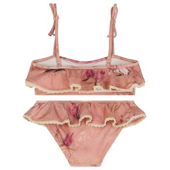 Girls Pink Floral Bikini