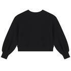 Girls Black Teddy Bear Logo Sweatshirt, 1, hi-res