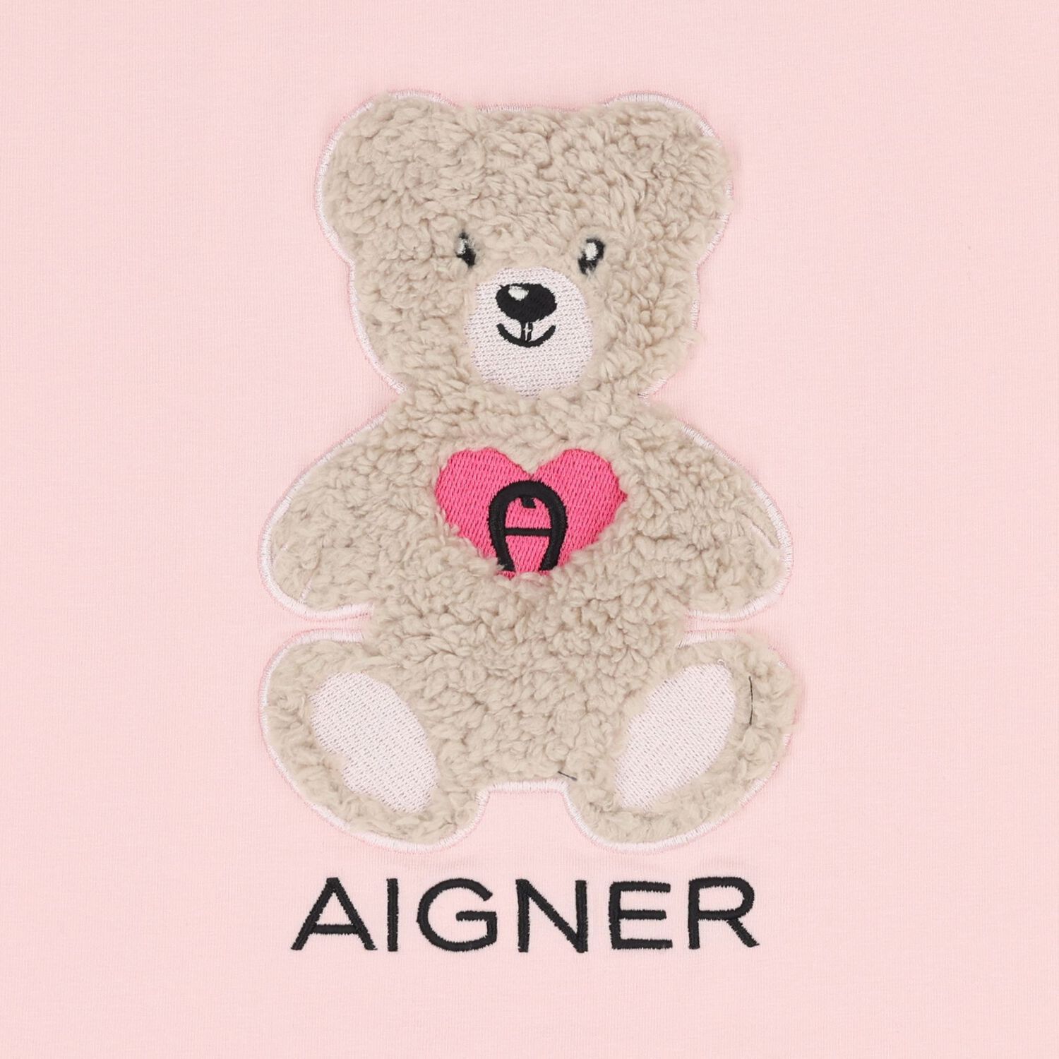 Girls Pink Teddy Bear Logo T-Shirt, 2, hi-res