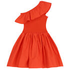 Girls Red Ruffle Dress, 2, hi-res