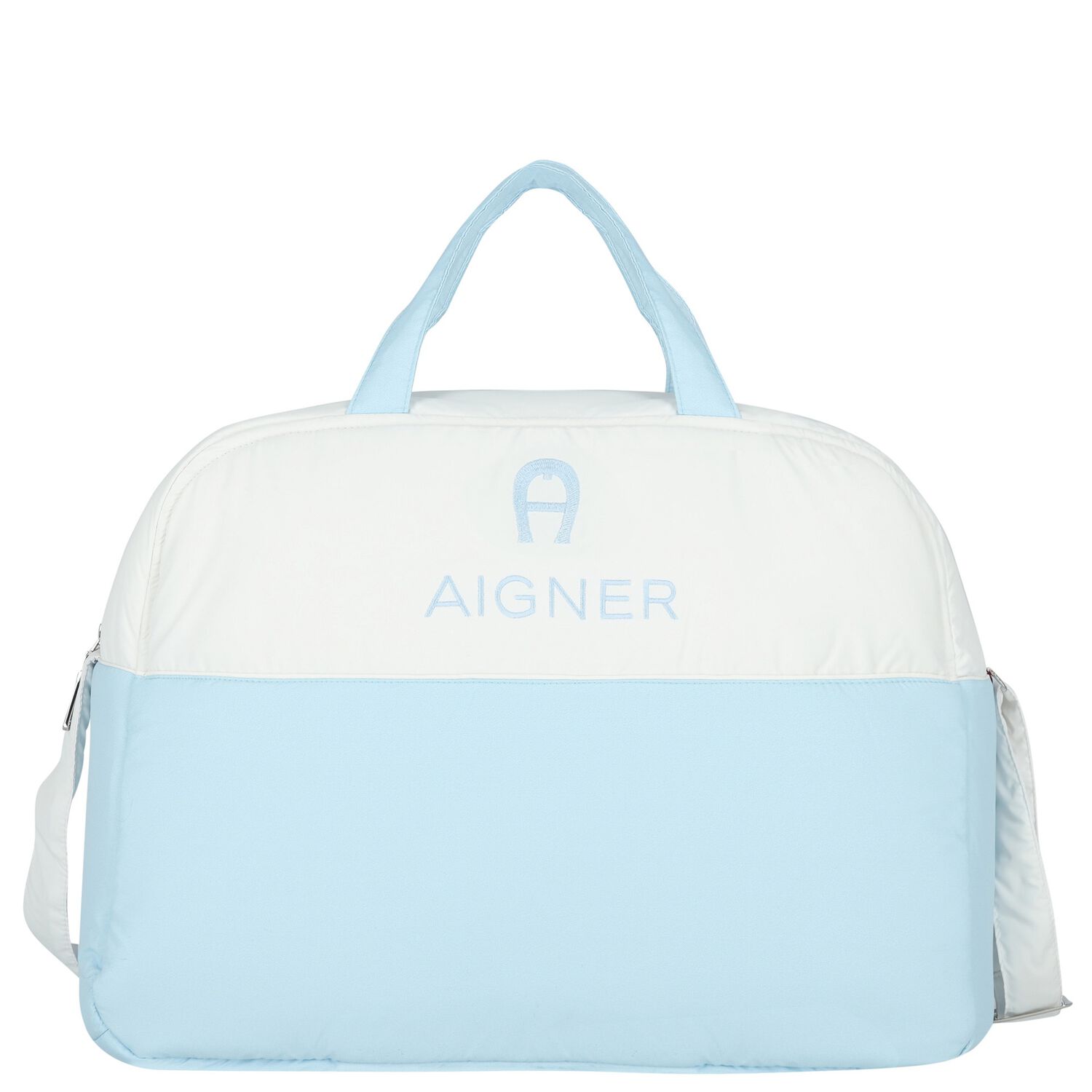 White & Blue Logo Baby Changing Bag, 4, hi-res image number null
