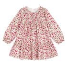 Younger Girls Ivory & Pink Floral Dress, 1, hi-res