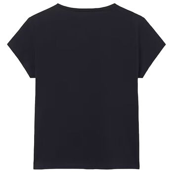 Girls Black Bow T-Shirt