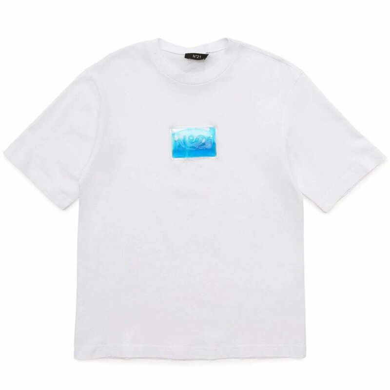 Boys White Logo T-Shirt, 1, hi-res image number null