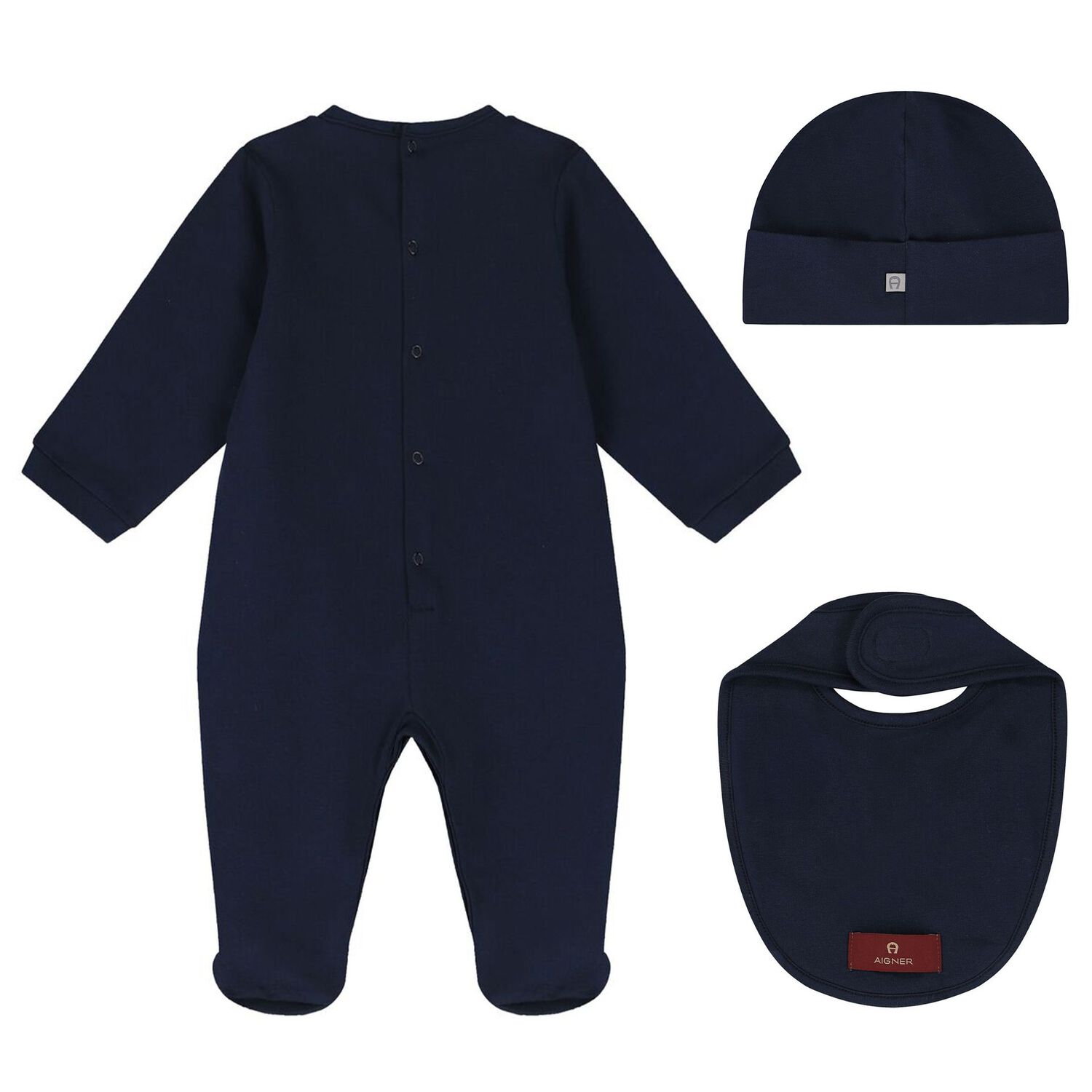 Navy Blue & Gold Logo Babygrow Gift Set, 2, hi-res image number null