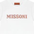 Girls White Logo T-Shirt, 1, hi-res