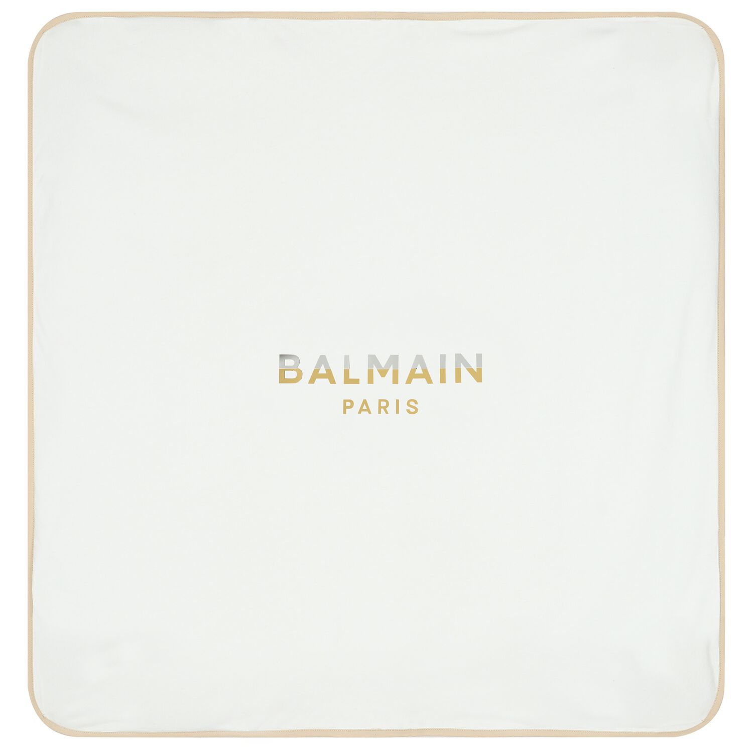 White & Beige Logo Baby Blanket, 1, hi-res