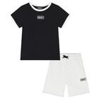 Boys Black & Grey Shorts Set, 1, hi-res
