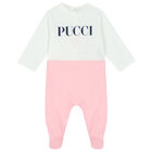 Baby Girls White & Pink Babygrow Set, 1, hi-res