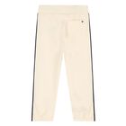 Baby Boys Beige & Navy Blue Logo Tracksuit, 1, hi-res