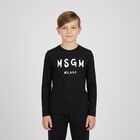 Black Logo Long Sleeve Top, 1, hi-res