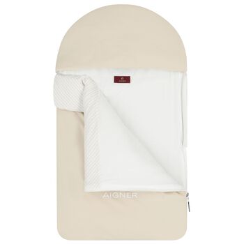Beige & White Logo Baby Nest