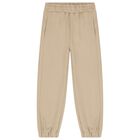 Beige Logo Joggers, 3, hi-res