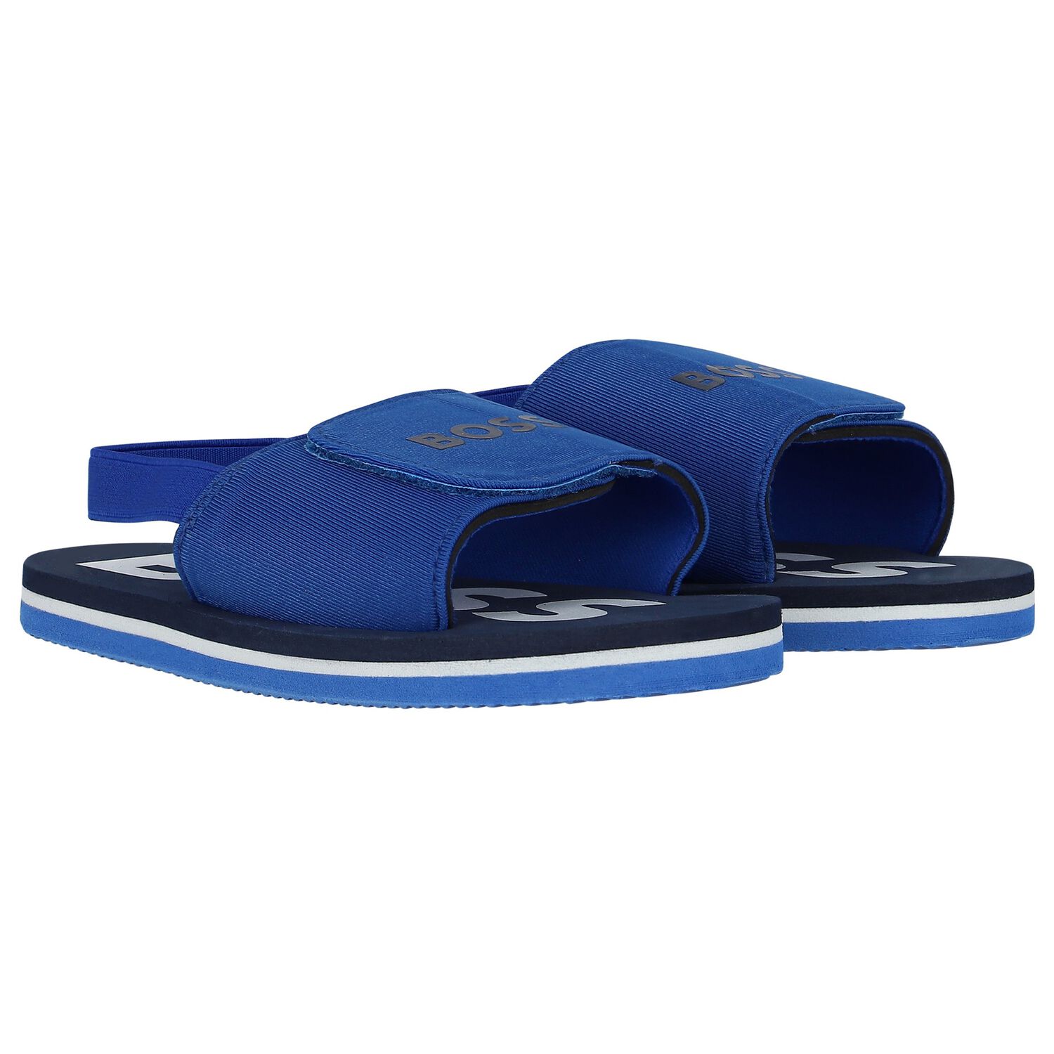 Boys Blue Velcro Sandals, 3, hi-res
