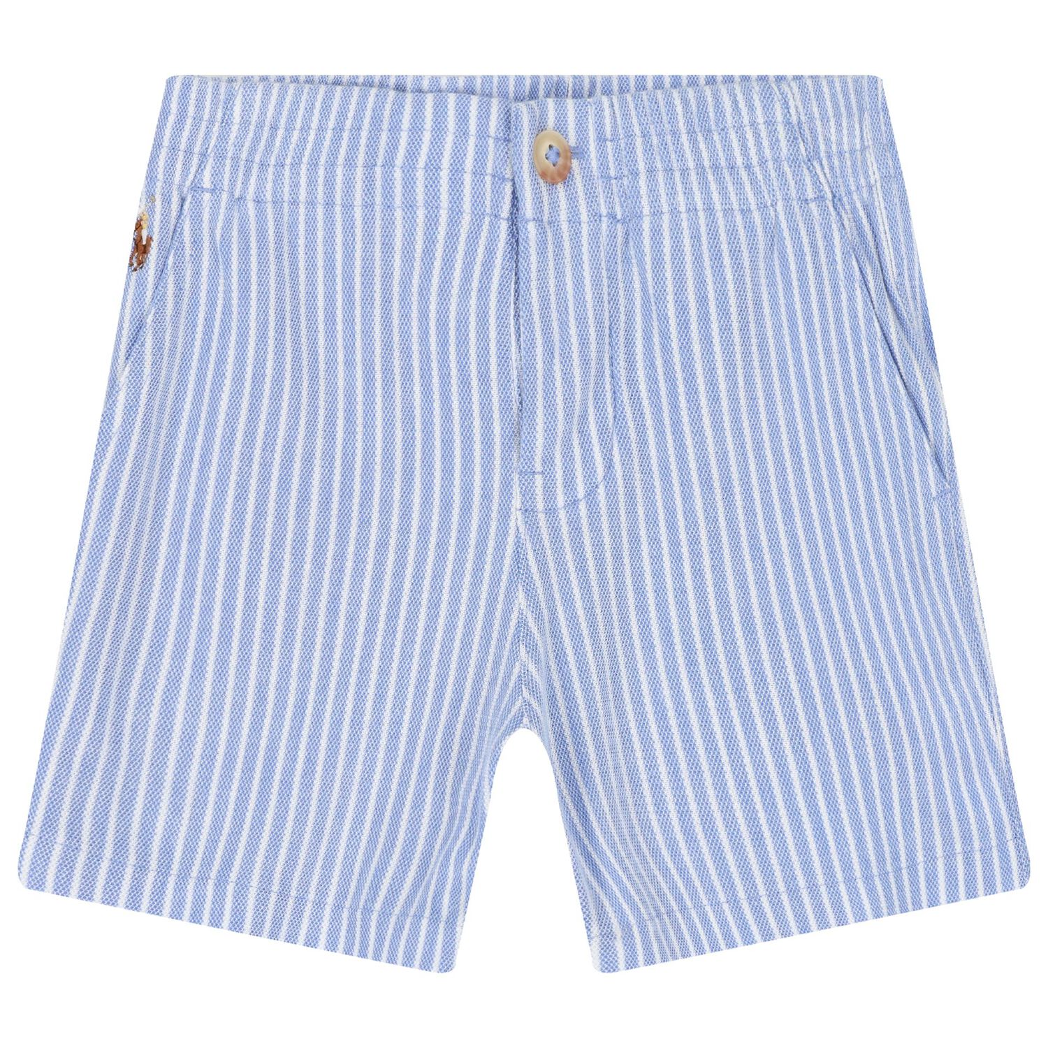 Baby Boys Orange & Blue Striped Shorts Set, 1, hi-res