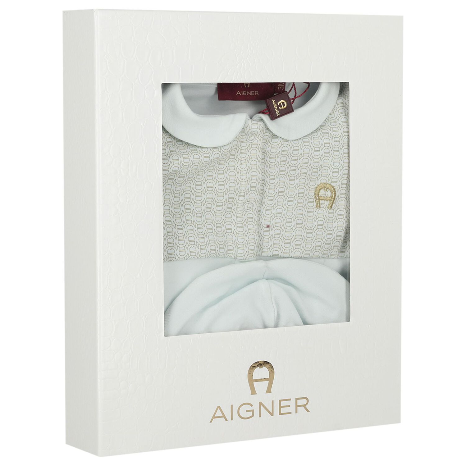 Baby Boys Blue & Gold Logo Babygrow Gift Set, 2, hi-res