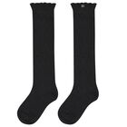 Girls Black Jacquard Socks, 2, hi-res