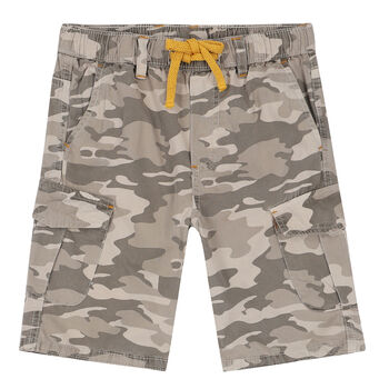 Boys Beige Camouflage Shorts