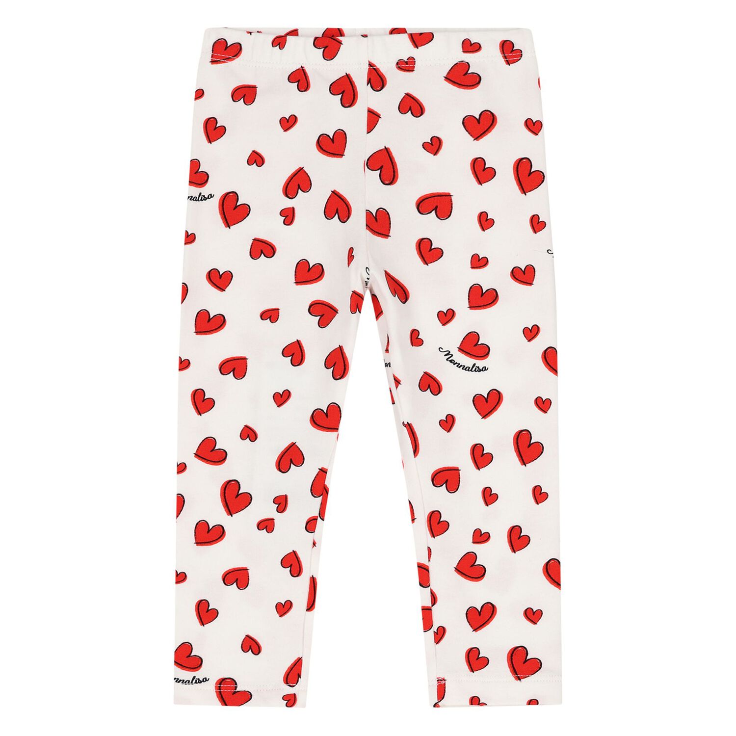 Younger Girls White & Red Leggings Set, 1, hi-res