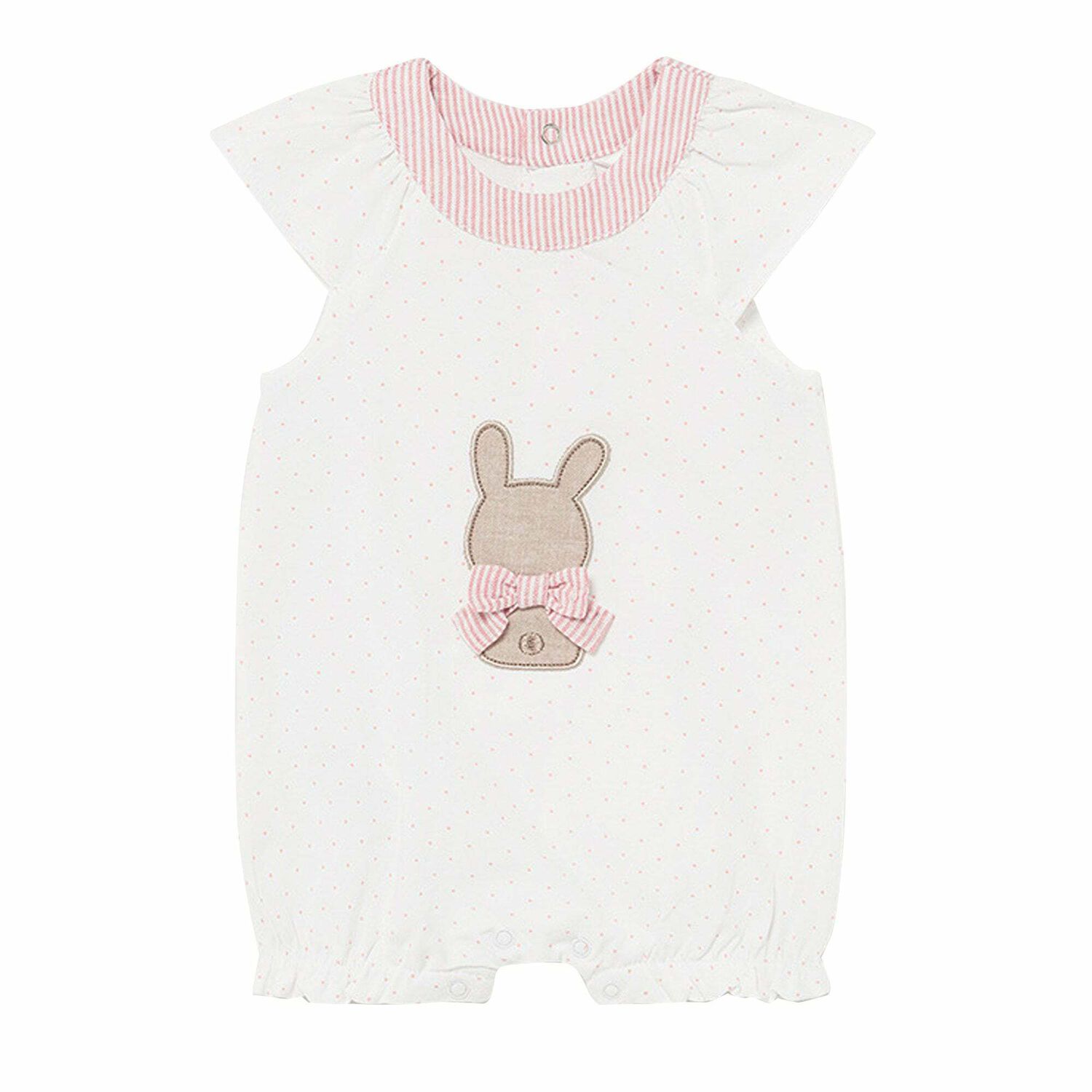 Baby Girls Pink & White Romper, 2, hi-res