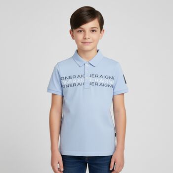 Boys Blue Logo Polo Shirt